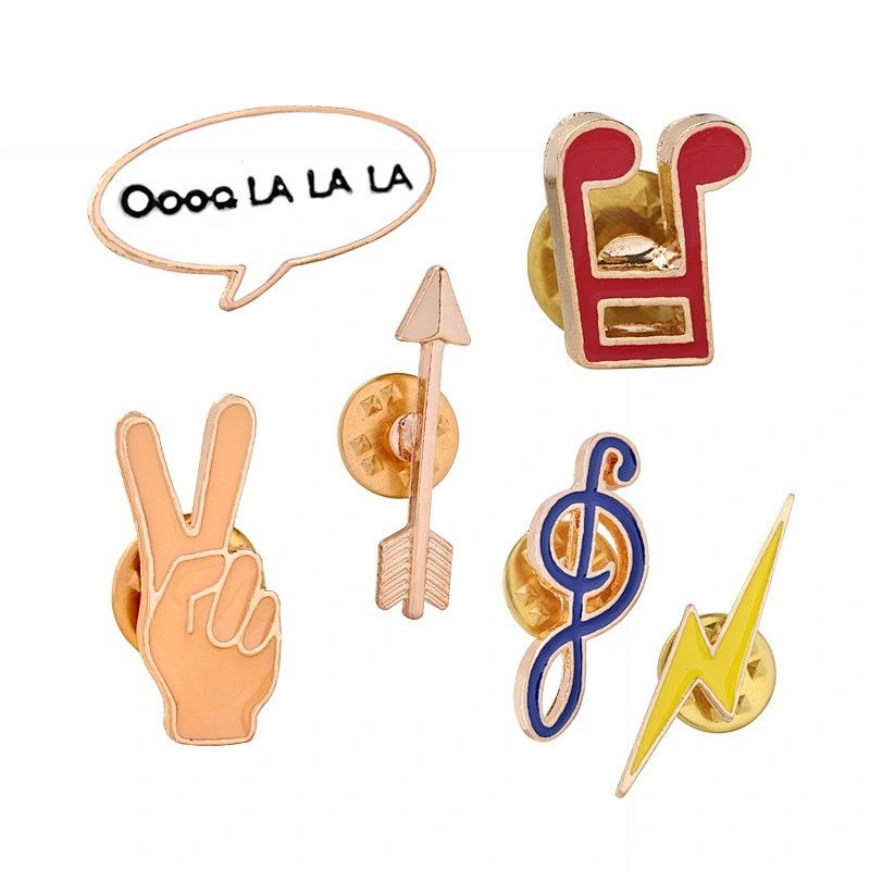 Music Note Lightning Gesture Arrow Lapel Brooch Pin
