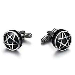 promotion gifts men black star shape make custom cufflinks