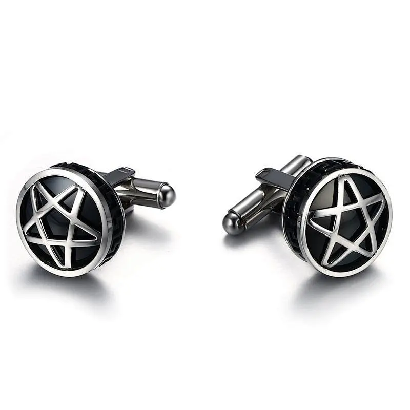 promotion gifts men black star shape make custom cufflinks
