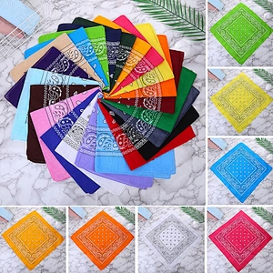 Factory Wholesale In Stock Multifunctional Headbands Square Head Scarf Hip Hop 100% Cotton Bandana