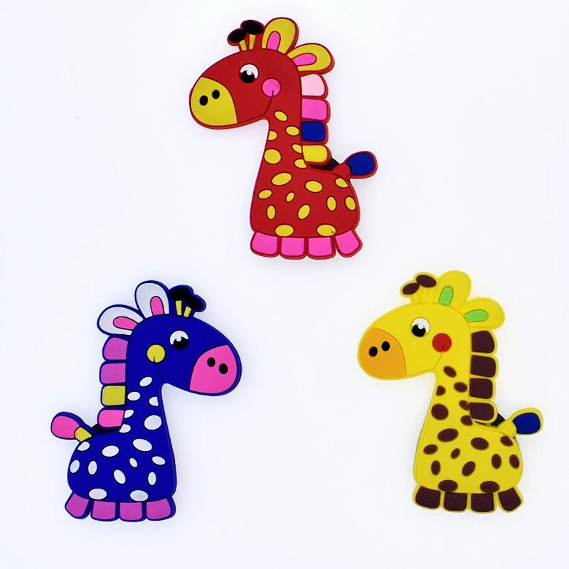 Cheap Design Custom Cartoon giraffe shape PVC Rubber Fridge Magnets