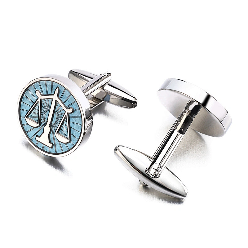 Cheap customized Libra pattern enamel cufflinks for men