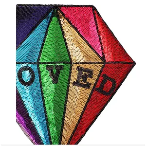 2019 hot sale diamond iron-on embroidery patches with Sequins
