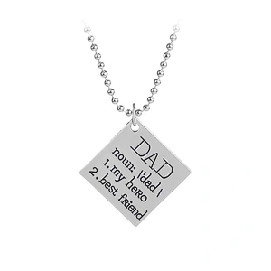 Custom Personalized Gift Father's Day Metal Keyring Necklace DAD Keychain