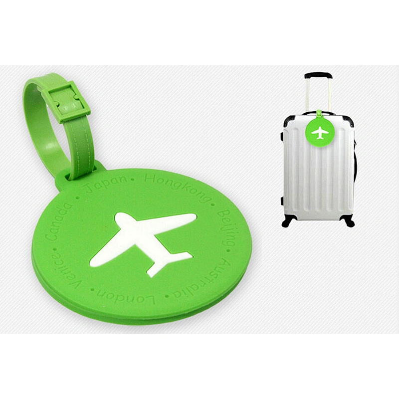 Cheap Bulk Round Airplane PVC Rubber Custom Luggage Tag
