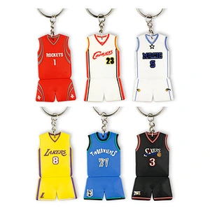 Cheap Custom basketball clothes 3D Rubber PVC keychains