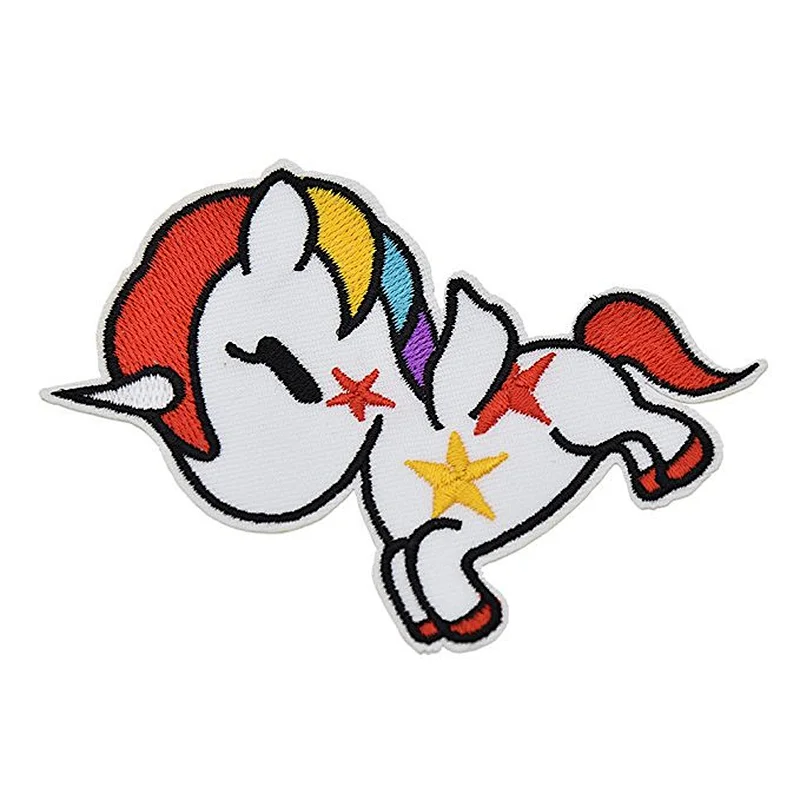 Factory supplier Custom cheap cute unicorn embroidery patch