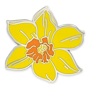 Yellow Daffodil Flower Boutonniere Trendy Enamel Lapel Pin