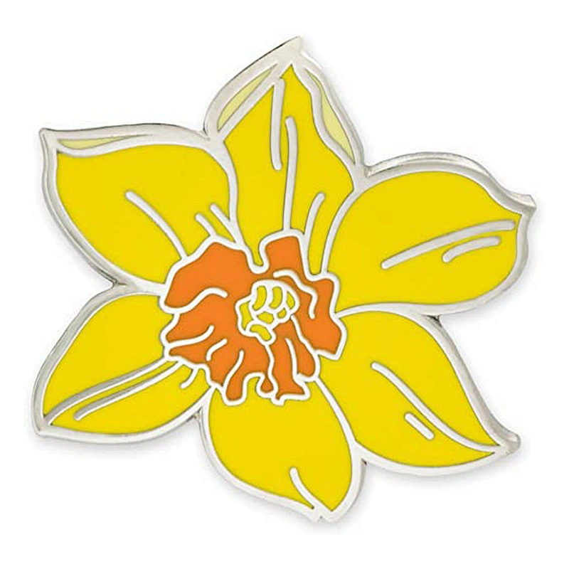 Yellow Daffodil Flower Boutonniere Trendy Enamel Lapel Pin
