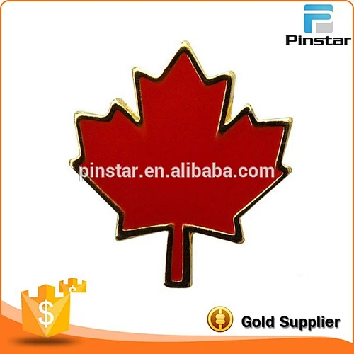 Die Casting Badge Type Canada Flag Maple Leaf Custom Metal Lapel Pin