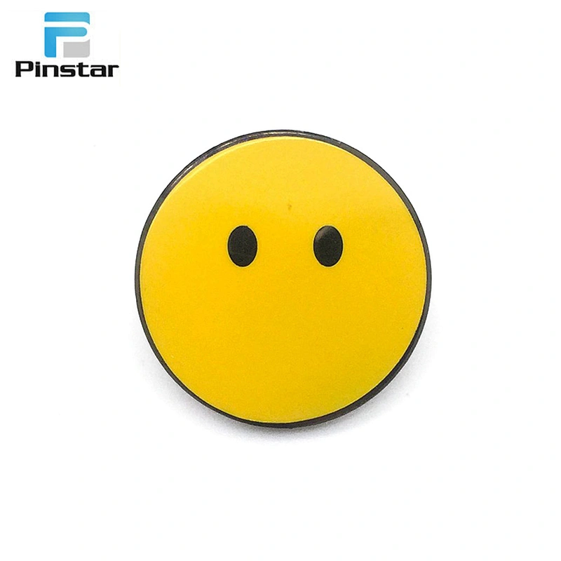 Free sample classical kids love chatting emoji metal lapel pin badges