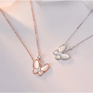 Rose Gold Color Silver Color Necklaces Butterfly Pendant Necklace
