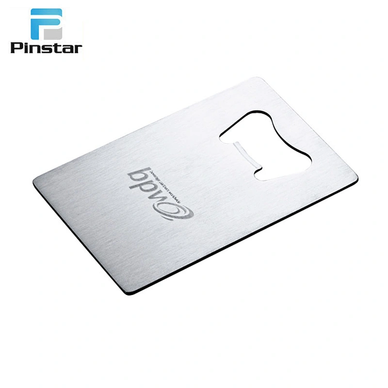 2017 hot sales custom logo flat steel blank credit card beer bottle opener
