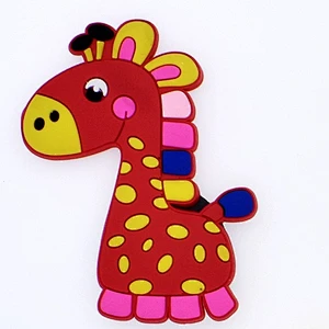 Cheap Design Custom Cartoon giraffe shape PVC Rubber Fridge Magnets
