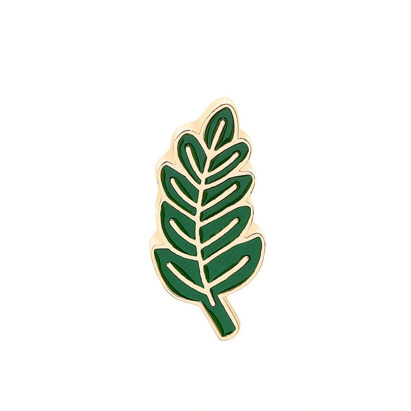 Green Tree Leaf Shape Soft Enamel Lapel Pin