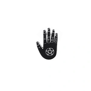 Various Black Enamel Color Witch Pin Hand Shaped Pin