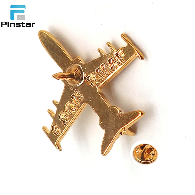Men Gold Silver Metal 3D Model Airplane Aircraft Lapel Pins China