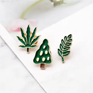 Green Tree Leaf Shape Soft Enamel Lapel Pin