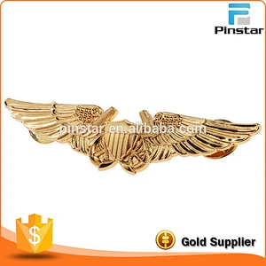 Personal Custom Exquisite Cheap Metal Pilot Wing Eagle Badge Pins