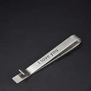 Factory Directly Selling Silver Custom Logo Tie Bar Clip