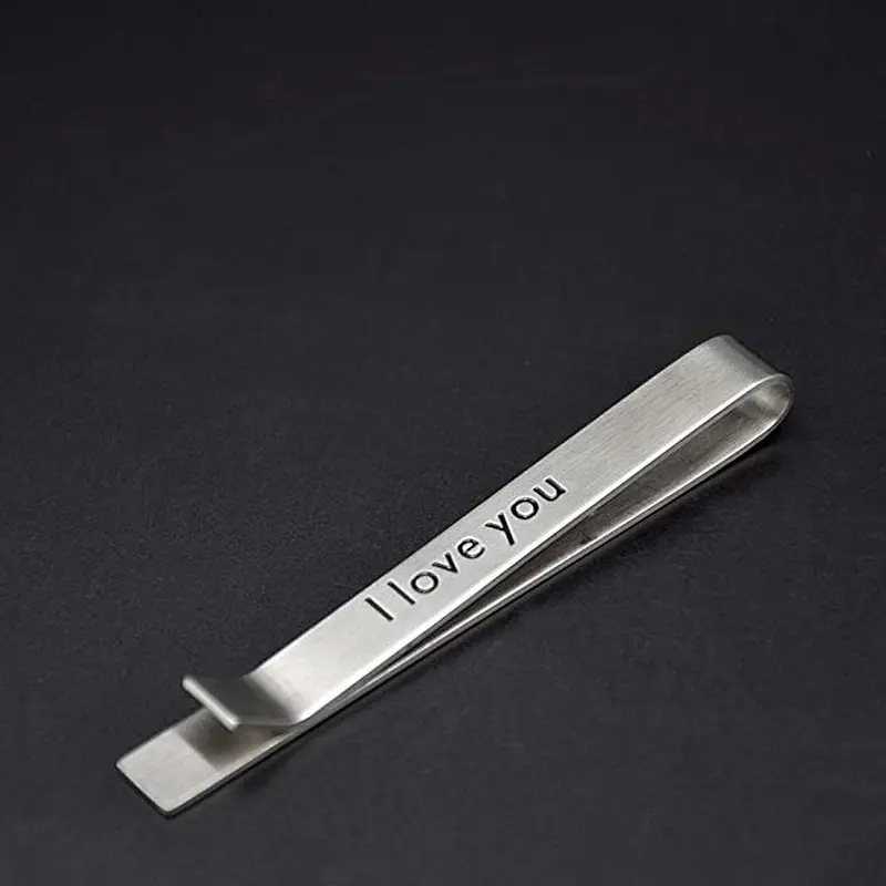 Factory Directly Selling Silver Custom Logo Tie Bar Clip