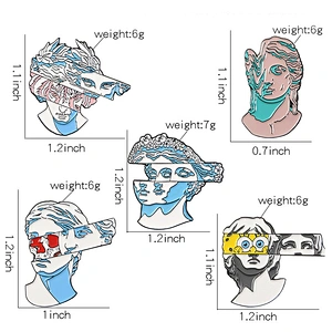 Wholesale Art Sculpture Soft Enamel Pins Custom Human Head Lapel Pin