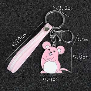 Pink Gray Keychain rat Year of the Rat Keychain 2020 Zodiac Keychains