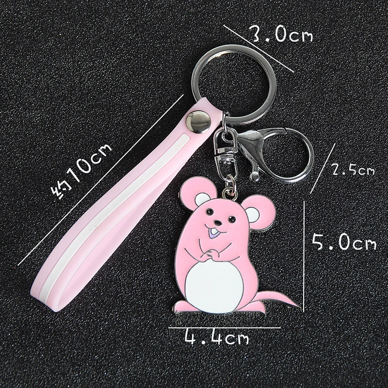 Pink Gray Keychain rat Year of the Rat Keychain 2020 Zodiac Keychains
