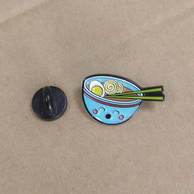 High Quality Rainbow Noodle Bowl Cartoon Enamel Pin