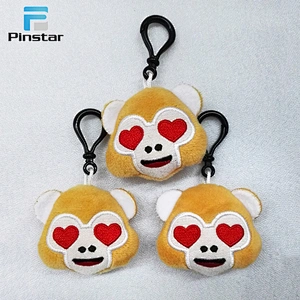 Wholesale cartoon pig or various types animal emoji plush keychains