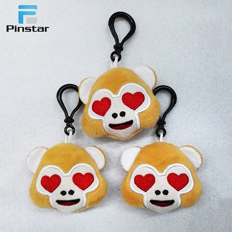 Wholesale cartoon pig or various types animal emoji plush keychains