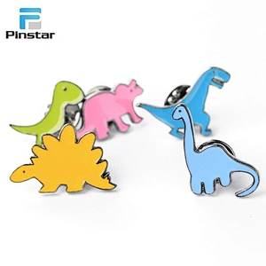 Wholesale In Stock Dino Badge Cute Kid Enamel Metal Dinosaur Lapel Pin