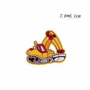 Wholesale In Stock No Minimum Anime Patch Embroidery Excavator Rooter Truck Iron On Patches
