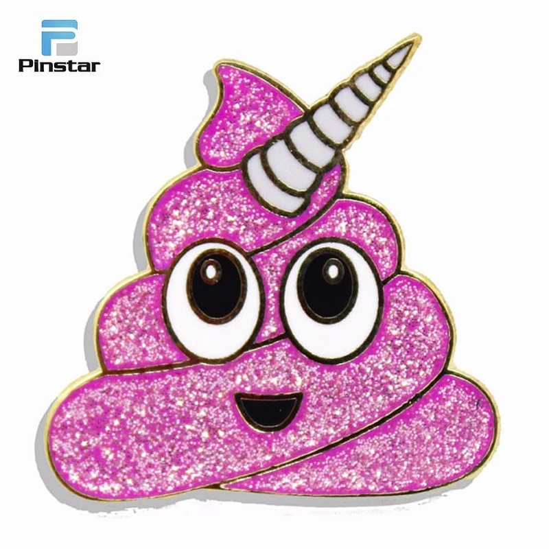 High quality wholesale custom glitter soft enamel lapel pin factory
