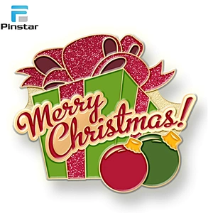 Promotional Christmas tree Christmas wreath with bell pin brooch