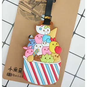 Free sample Summer cute  soft rubber PVC  luggage tag