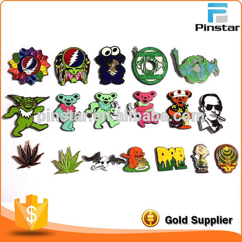 Various Colors Pot Leaf Tie Brooch Pin Enamel Weed Leaf Lapel Hat Pin
