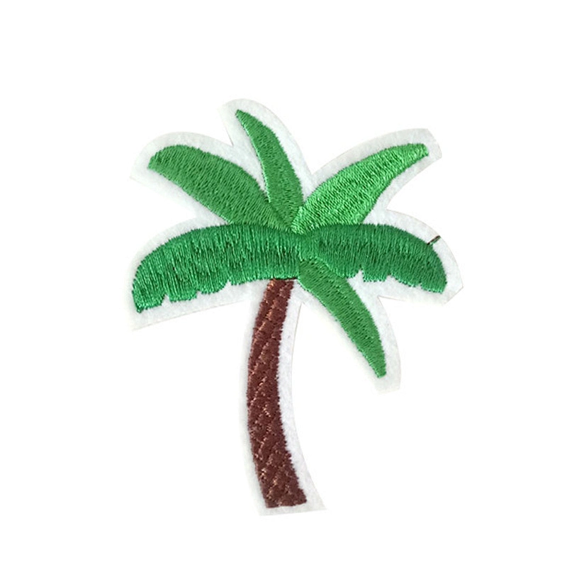 Wholesale In Stock DIY Fruit Embroidery Iron On Patches Custom Palm Tree Patch