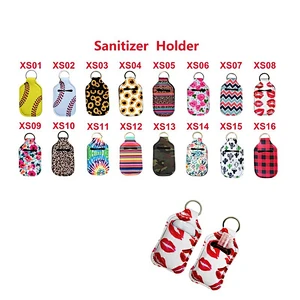 Diving Fabric Perfume Lipstick 30ml Hand Sanitizer Bottle with Holder Keychain