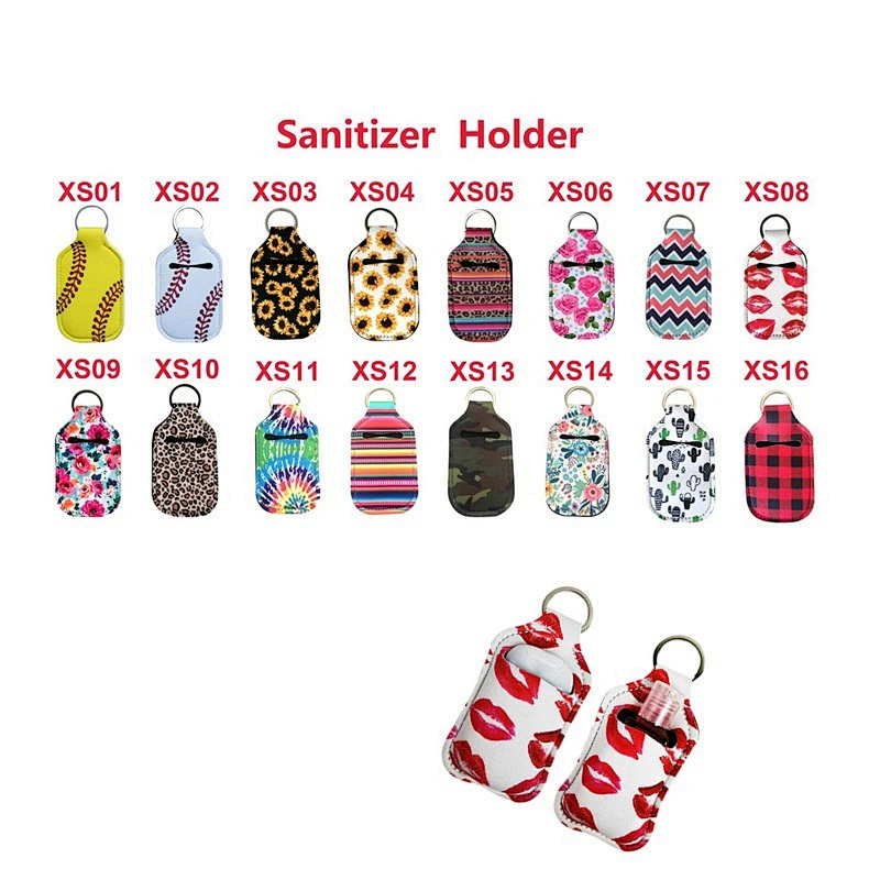 Diving Fabric Perfume Lipstick 30ml Hand Sanitizer Bottle with Holder Keychain