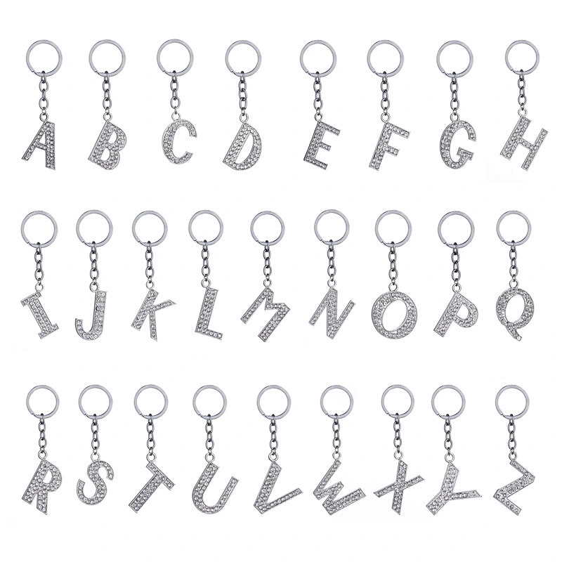 Wholesale In Stock No Mold Fee Diamond Alhabet Letters Letter M Keychain