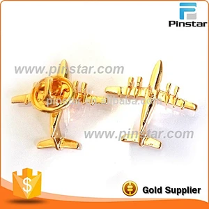Custom gold plated zinc alloy metal airbus badge