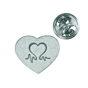 heart enamel Metal Badge with glittering