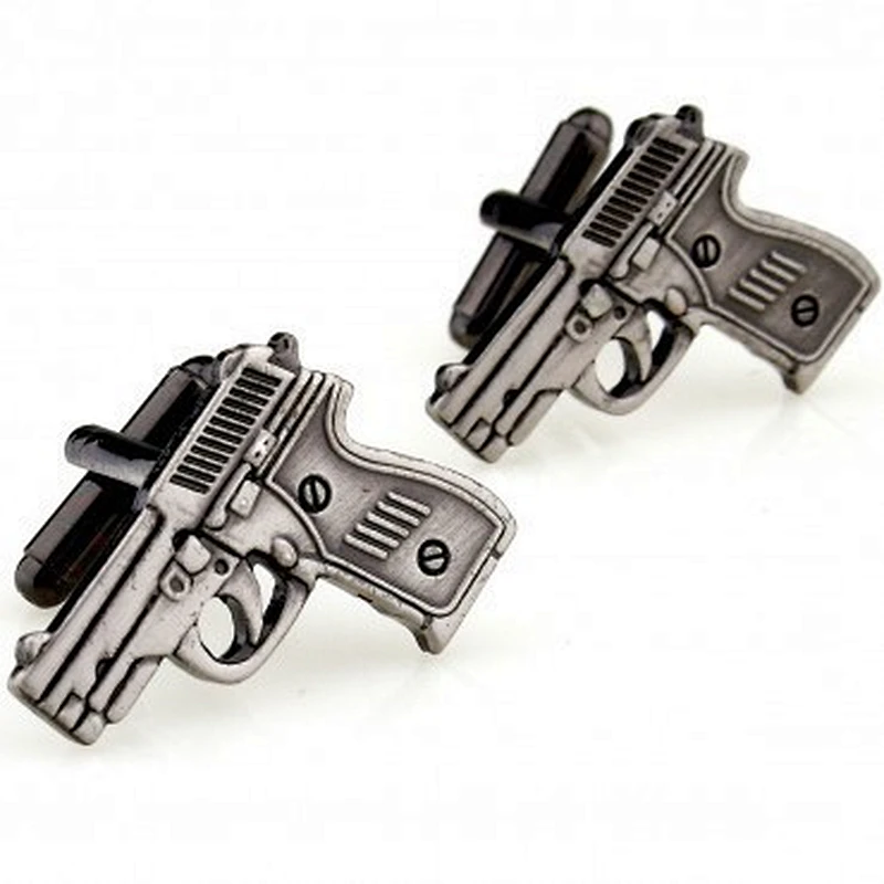 China factory directly cheap gun shaped cufflinks for men