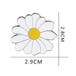 Factory Wholesale Cheap Price White Daisy Flower Enamel Lapel Pin Badge