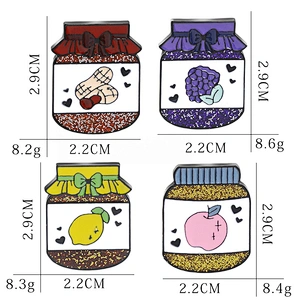 Factory Making Custom Fruits Lapel Pins Cute Soft Enamel Fruit Brooch Pin with Butterfly Clutch