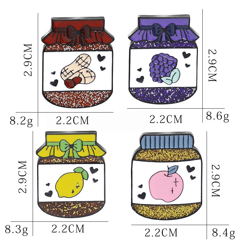 Factory Making Custom Fruits Lapel Pins Cute Soft Enamel Fruit Brooch Pin with Butterfly Clutch