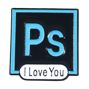 Personalized PS AI Logo Enamel Lapel Pin Badge