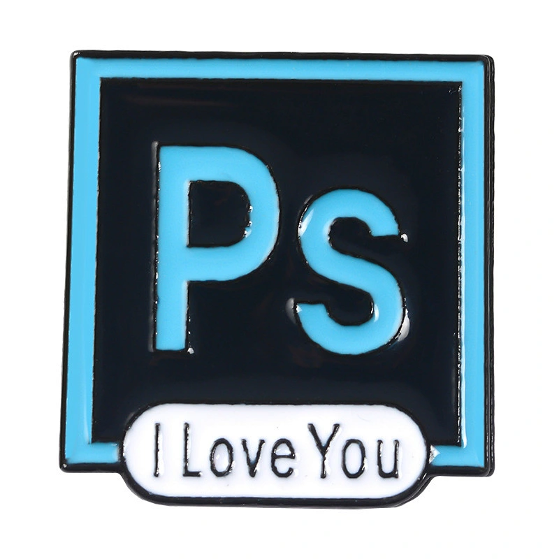 Personalized PS AI Logo Enamel Lapel Pin Badge