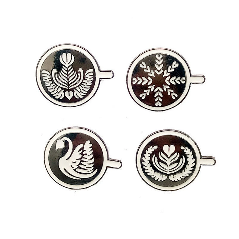 Free sample custom coffee shape metal fashion enamel lapel pin